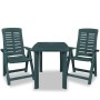 Green plastic 3-piece garden bistro table and chairs set by vidaXL, Garden sets - Ref: Foro24-275078, Price: 218,31 €, Discou...