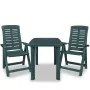 Green plastic 3-piece garden bistro table and chairs set by vidaXL, Garden sets - Ref: Foro24-275078, Price: 225,31 €, Discou...