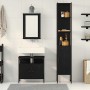 Juego de muebles de baño 3 pcs Roble negro 33 x 33 x 185.5 cm