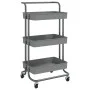 Kitchen cart 3 levels iron and ABS gray 42x35x85 cm by vidaXL, Kitchen and dining carts - Ref: Foro24-336337, Price: 32,68 €,...