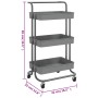 Kitchen cart 3 levels iron and ABS gray 42x35x85 cm by vidaXL, Kitchen and dining carts - Ref: Foro24-336337, Price: 33,42 €,...
