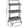 Kitchen cart 3 levels iron and ABS gray 42x35x85 cm by vidaXL, Kitchen and dining carts - Ref: Foro24-336337, Price: 32,68 €,...