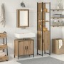 Juego de muebles de baño 3 pcs Marrón 33 x 33 x 185.5 cm