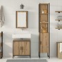 Juego de muebles de baño 3 pcs Marrón 33 x 33 x 185.5 cm