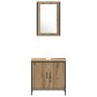 Juego de muebles de baño 3 pcs Marrón 33 x 33 x 185.5 cm