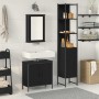Juego de muebles de baño 3 pcs Negro 33 x 33 x 185.5 cm