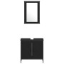 Juego de muebles de baño 3 pcs Negro 33 x 33 x 185.5 cm