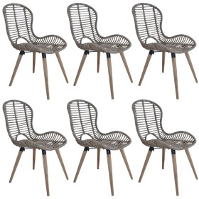Dining chairs 6 units brown natural rattan by vidaXL, dining chairs - Ref: Foro24-275839, Price: 461,52 €, Discount: %