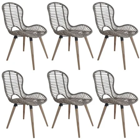 Esszimmerstühle 6 Einheiten braunes Naturrattan von vidaXL, Essstühle - Ref: Foro24-275839, Preis: 456,27 €, Rabatt: %