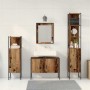 Juego de muebles de baño 4 pcs Marrón 33 x 33 x 185.5 cm