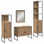 Juego de muebles de baño 4 pcs Marrón 33 x 33 x 185.5 cm