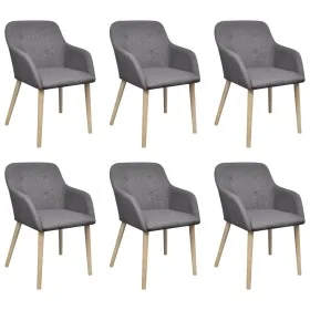 Dining chairs 6 pcs light gray fabric and solid oak wood by vidaXL, dining chairs - Ref: Foro24-270573, Price: 667,07 €, Disc...
