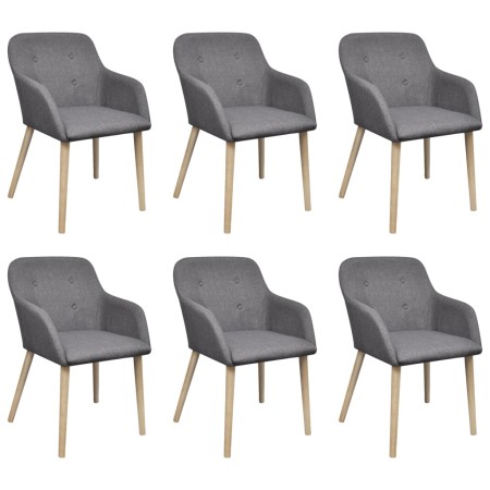 Dining chairs 6 pcs light gray fabric and solid oak wood by vidaXL, dining chairs - Ref: Foro24-270573, Price: 680,67 €, Disc...