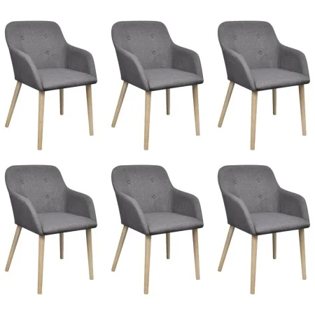 Dining chairs 6 pcs light gray fabric and solid oak wood by vidaXL, dining chairs - Ref: Foro24-270573, Price: 667,07 €, Disc...