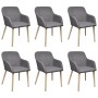 Dining chairs 6 pcs light gray fabric and solid oak wood by vidaXL, dining chairs - Ref: Foro24-270573, Price: 680,67 €, Disc...