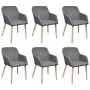 Dining chairs 6 pcs light gray fabric and solid oak wood by vidaXL, dining chairs - Ref: Foro24-270573, Price: 667,07 €, Disc...
