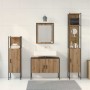 Juego de muebles de baño 4 pcs Marrón 33 x 33 x 185.5 cm
