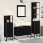 Juego de muebles de baño 4 pcs Negro 33 x 33 x 185.5 cm