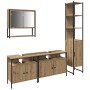 Juego de muebles de baño 4 pcs Roble artisan 33 x 33 x 185.5 cm