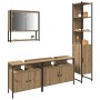 Juego de muebles de baño 4 pcs Roble artisan 33 x 33 x 185.5 cm