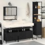 Juego de muebles de baño 4 pcs Roble negro 33 x 33 x 185.5 cm