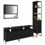 Juego de muebles de baño 4 pcs Roble negro 33 x 33 x 185.5 cm