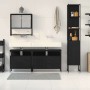 Juego de muebles de baño 4 pcs Roble negro 33 x 33 x 185.5 cm