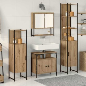 Juego de muebles de baño 4 pcs Roble artisan 33 x 33 x 185.5 cm