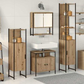 Juego de muebles de baño 4 pcs Roble artisan 33 x 33 x 185.5 cm