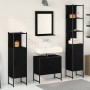 Juego de muebles de baño 4 pcs Negro 33 x 33 x 185.5 cm