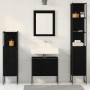 Juego de muebles de baño 4 pcs Negro 33 x 33 x 185.5 cm