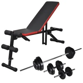 Abdominal bench with dumbbell and weights 30.5 kg by vidaXL, Weight lifting machines - Ref: Foro24-275352, Price: 235,77 €, D...