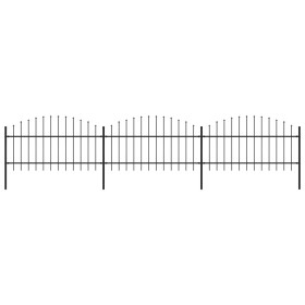Garden fence with black steel spear points (1-1.25)x5.1 m by vidaXL, fence panels - Ref: Foro24-277723, Price: 221,09 €, Disc...