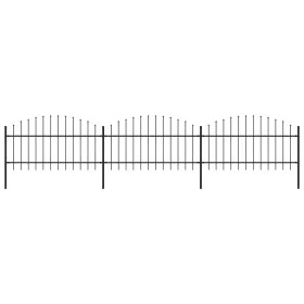 Garden fence with black steel spear points (1-1.25)x5.1 m by vidaXL, fence panels - Ref: Foro24-277723, Price: 236,40 €, Disc...