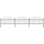 Garden fence with black steel spear points (1-1.25)x5.1 m by vidaXL, fence panels - Ref: Foro24-277723, Price: 221,09 €, Disc...