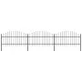 Garden fence with black steel spear points (1-1.25)x5.1 m by vidaXL, fence panels - Ref: Foro24-277723, Price: 236,40 €, Disc...