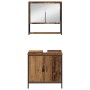 Juego de muebles de baño 4 pcs Marrón 33 x 33 x 185.5 cm