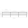Garden fence with black steel spear points (1-1.25)x5.1 m by vidaXL, fence panels - Ref: Foro24-277723, Price: 221,09 €, Disc...
