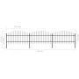 Gartenzaun mit Speerspitzen Stahl schwarz (1-1,25)x5,1 m von vidaXL, Zaunpaneele - Ref: Foro24-277723, Preis: 236,40 €, Rabat...