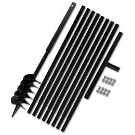 Earth Auger with 120 mm Handle and 9 m Steel Extension Tube by vidaXL, Helical augers - Ref: Foro24-270524, Price: 127,36 €, ...