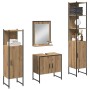 Juego de muebles de baño 4 pcs Marrón 33 x 33 x 185.5 cm