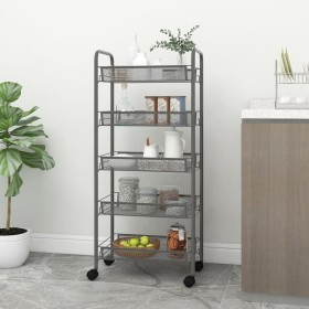 Carrito de cocina 5 niveles hierro gris 46x26x105 cm