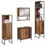 Juego de muebles de baño 4 pcs Marrón 33 x 33 x 185.5 cm