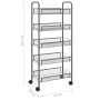 Carrito de cocina 5 niveles hierro gris 46x26x105 cm de vidaXL, Carros de cocina y comedor - Ref: Foro24-336330, Precio: 54,4...