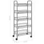 Carrito de cocina 5 niveles hierro gris 46x26x105 cm de vidaXL, Carros de cocina y comedor - Ref: Foro24-336330, Precio: 53,3...