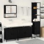 Juego de muebles de baño 4 pcs Negro 33 x 33 x 185.5 cm
