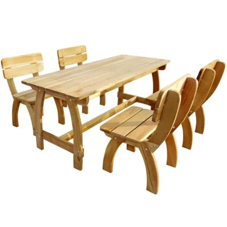 Juego de comedor de jardín 5 piezas madera de pino impregnada de vidaXL, Conjuntos de jardín - Ref: Foro24-273756, Precio: 66...