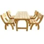 Juego de comedor de jardín 5 piezas madera de pino impregnada de vidaXL, Conjuntos de jardín - Ref: Foro24-273756, Precio: 66...