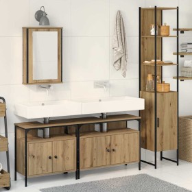 Juego de muebles de baño 4 pcs Roble artisan 33 x 33 x 185.5 cm