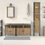 Juego de muebles de baño 4 pcs Roble artisan 33 x 33 x 185.5 cm